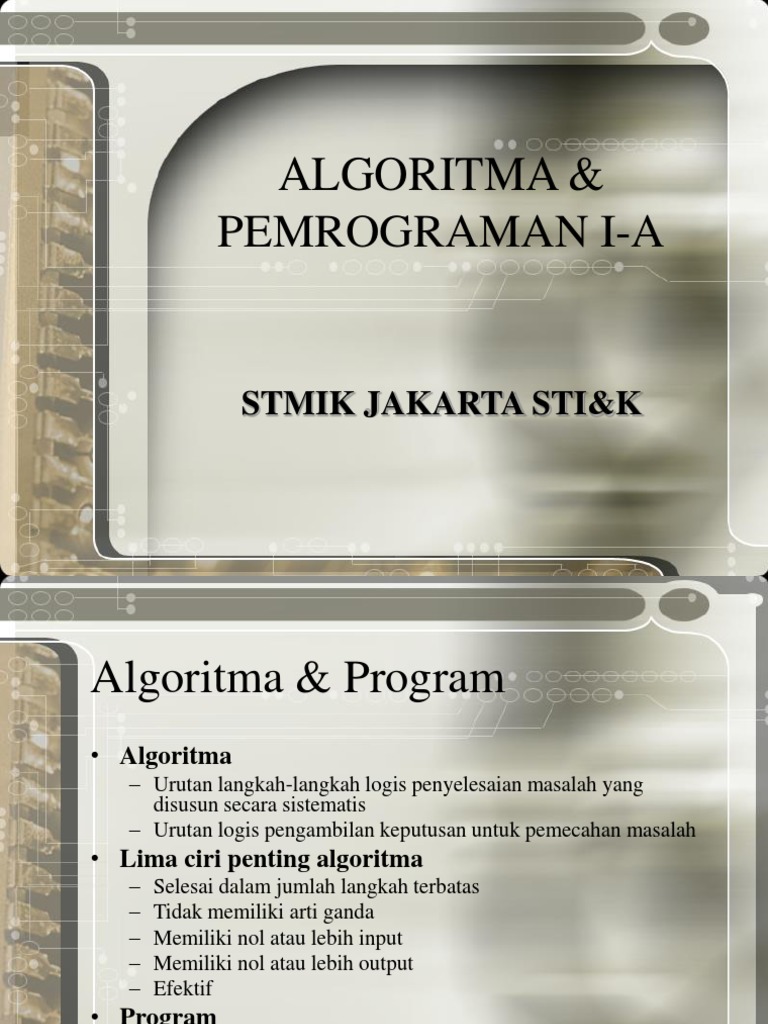 Ciri dan Struktur Algoritma Pemrograman | PDF