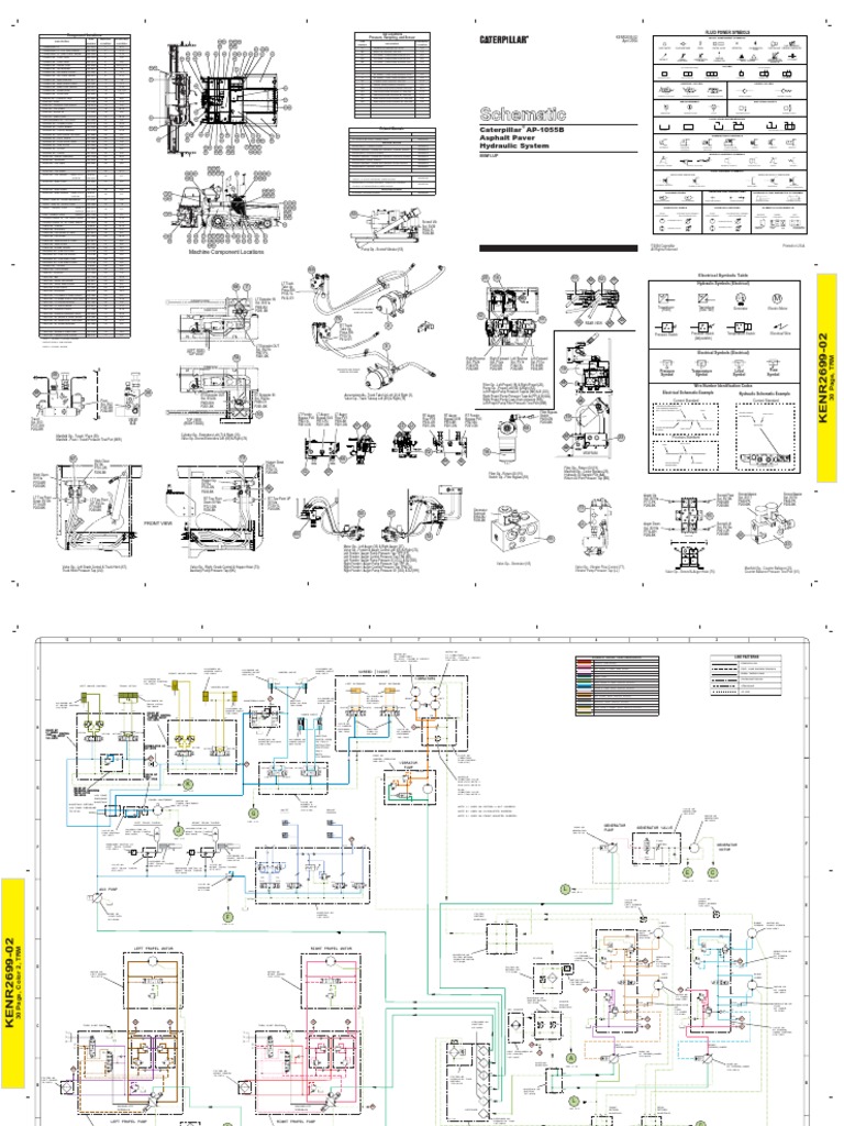 Caterpillar AP 1055B Hydraulic System Asphalt Paver Machine Component 