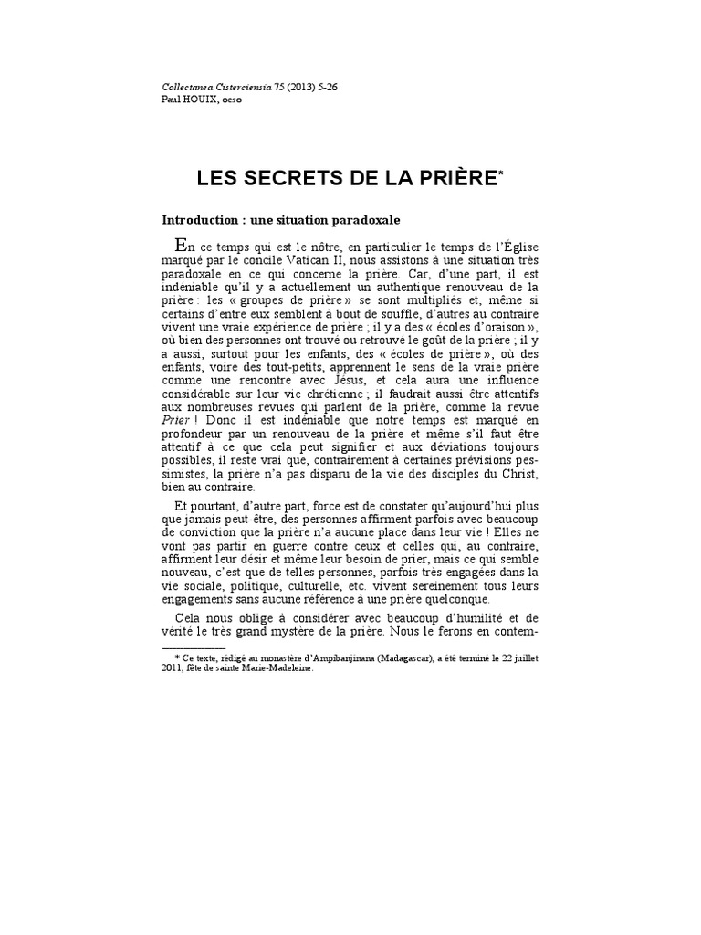 Le Manuscrit De Marie Madeleine Pdf Gratuit Les Secrets de La Prière Selon Jesus | PDF | Prière | Jésus