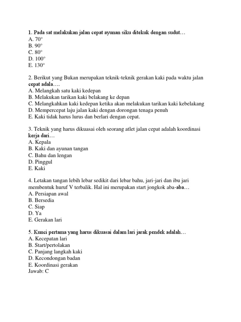 Soal Atletik