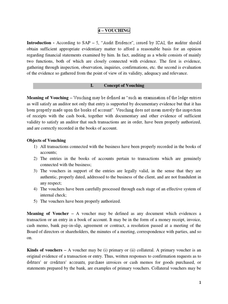 A Comprehensive Guide to Vouching Procedures and the Importance of Effective Internal Controls
