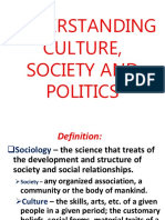 Understanding Culture, Society and Politics