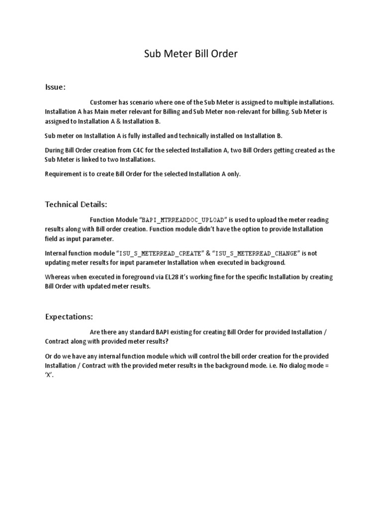Sub Meter Bill Order | PDF | Invoice | Computer Engineering