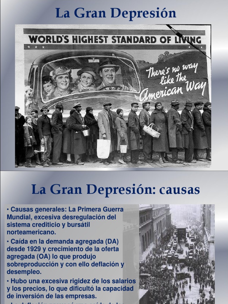 Causas y consecuencias de la Gran Depresión | PDF | Gran depresion ...