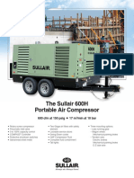 The Sullair 600H Portable Air Compressor: 600 CFM at 150 Psig 17 M /min at 10 Bar