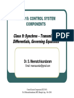 Lecture 9 - Synchros - Transmitters, Differentials, Governing Equations