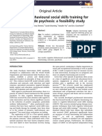 Cognitive-Behavioural Social Skills Training For First-Episode Psychosis: A Feasibility Study