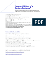 Roles and Responsibilities of A "Software Testing Engineer": Software Tester Job Description