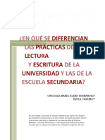 En Qué Se Diferencian Las Prácticas de Lectura y Escritura de La Universidad y Las de Las Escuela Secundaria?