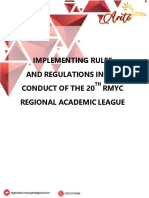 Implementing Rules and Regulations in The Conduct of The 20 Rmyc Regional Academic League