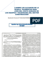 ELEMENTOS PARA DETERMINACIÓN DEL COSTO HORARIO DE LOS EQUIPOS Y MAQUINARIA DEL SECTOR CONSTRUCCIÓN