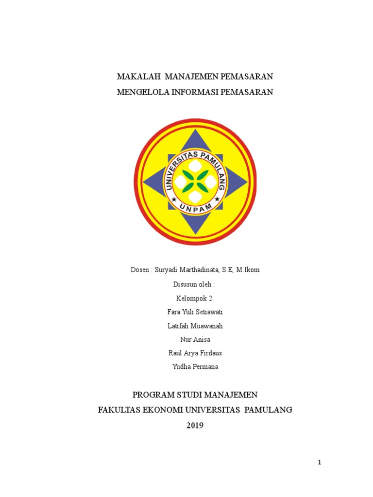 Makalah Sistem Informasi Pemasaran