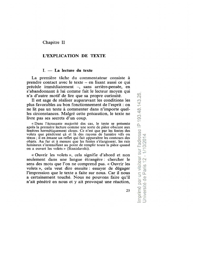 L'Explication de Texte | PDF
