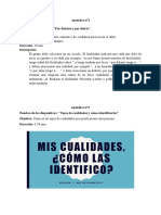 Apéndice N°1 Nombre de La Dinámica: "Por Delante y Por Detrás" Objetivo