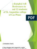 The Tuna Shanghai Roll and Its Effectiveness To Grade 11 and 12 Students of St. Augustine College of Las Pinas