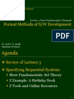 Formal Methods of S/W Development: Department of Computer Science
