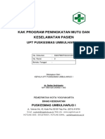 Kak Program Peningkatan Mutu Dan Keselamatan Pasien Puskesmas Umbulharjo 1 Fix 2018