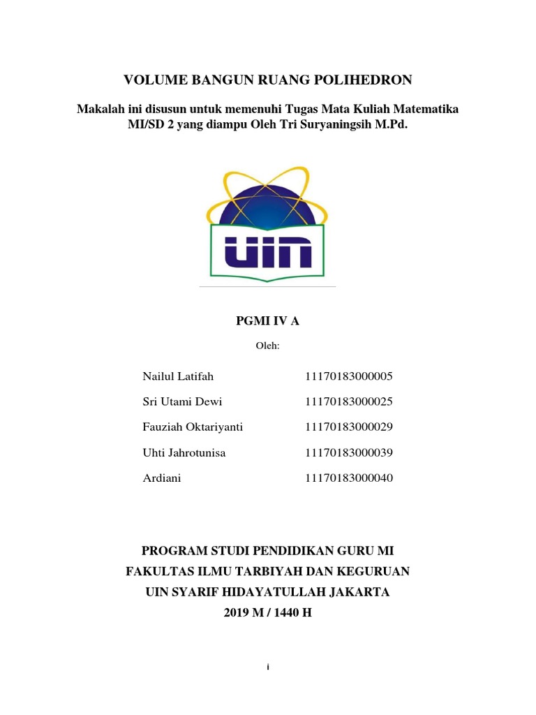 Volume Bangun Ruang Poliendron