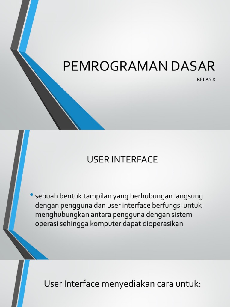 Pemrograman Dasar - User Interface | PDF