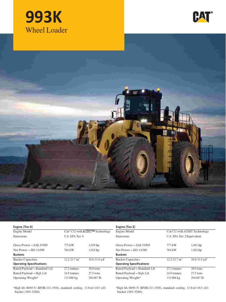 993K Wheel Loader | PDF | Horsepower | Transmission (Mechanics)