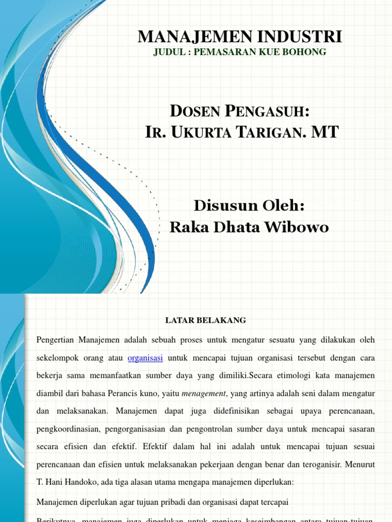 Manajemen Industri