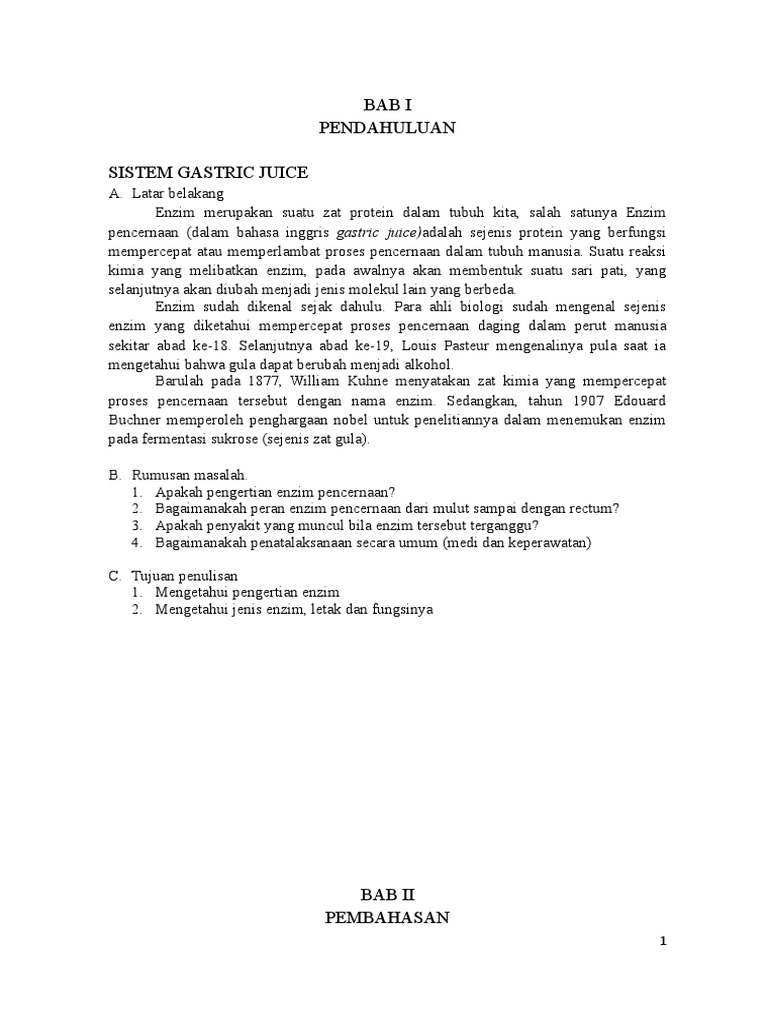 Makalah Gastric Juice Pdf