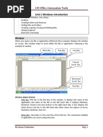 Unit 1 Windows Introduction: 105 Office Automation Tools