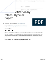 Iot Monetization by Telcos: Hype or Hope?: Four Ways For A Telco To Play A Role in Iot