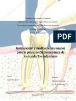 Instrumental y Medicamentos Usados para La Preparación Biomecánica de Los Conductos Radiculares