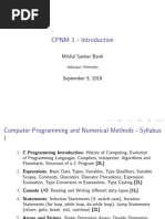 CPNM 1 - Introduction: Mridul Sankar Barik