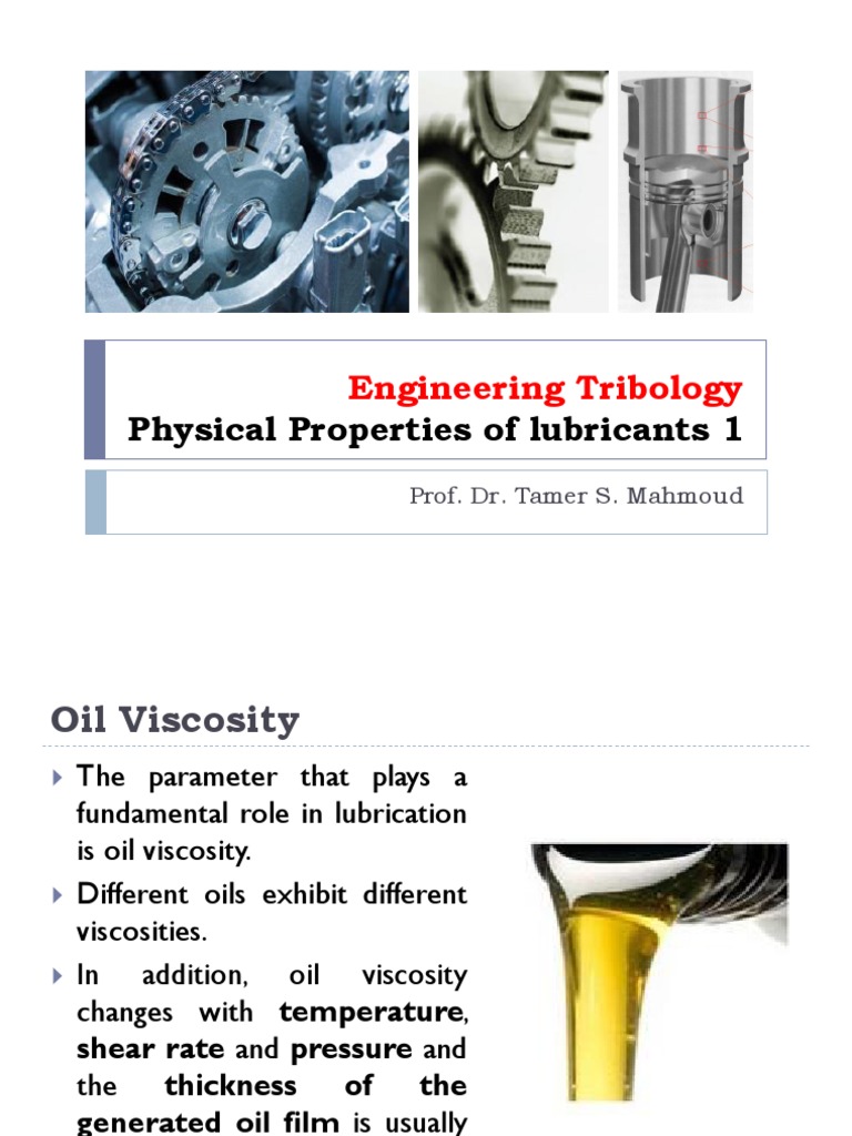 Physical Properties of Lubricants 1 Engineering Tribology PDF Motor Oil Viscosity