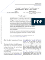 2019 - Anodal TDCS Over Wernicke's Area Improves Verbal Memory and Prevents The Interference Effect During Words Learning