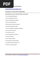 Transitive Intransitive Verb Worksheet