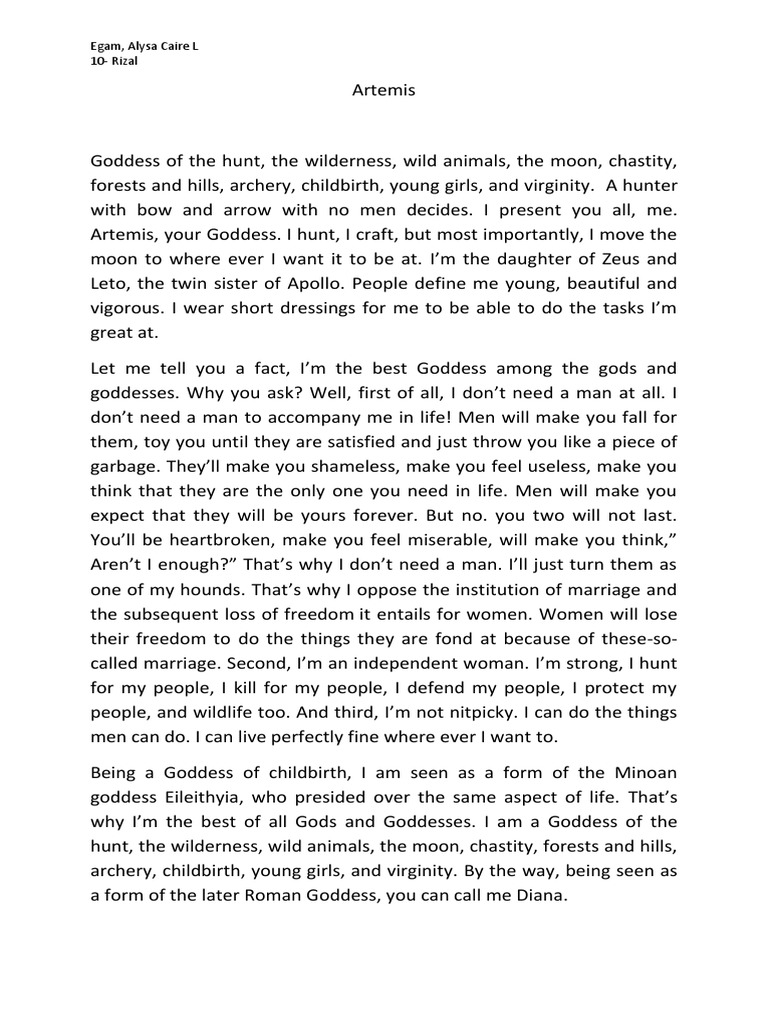 The Virtues of Artemis: A Defense of Female Independence, Strength, and