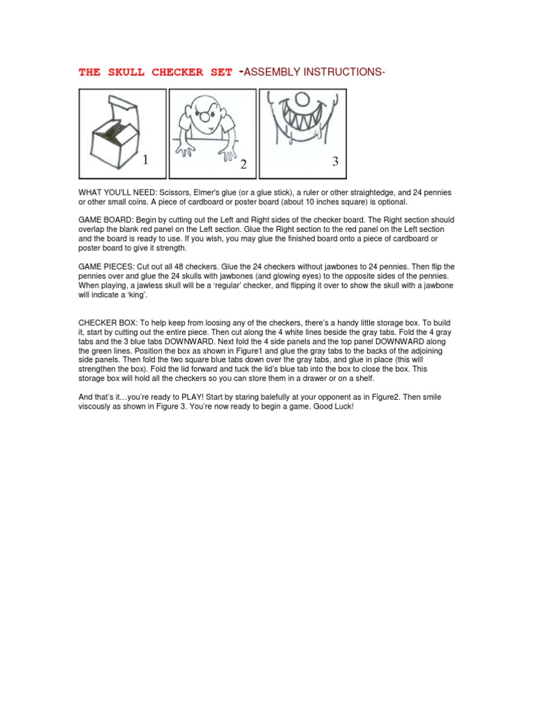 The Skull Checker Set: Assembly Instructions | PDF | Home & Garden