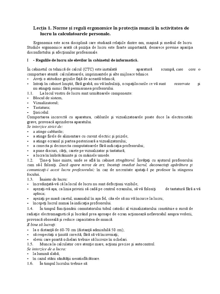 Lecția 1 La Informatica | PDF