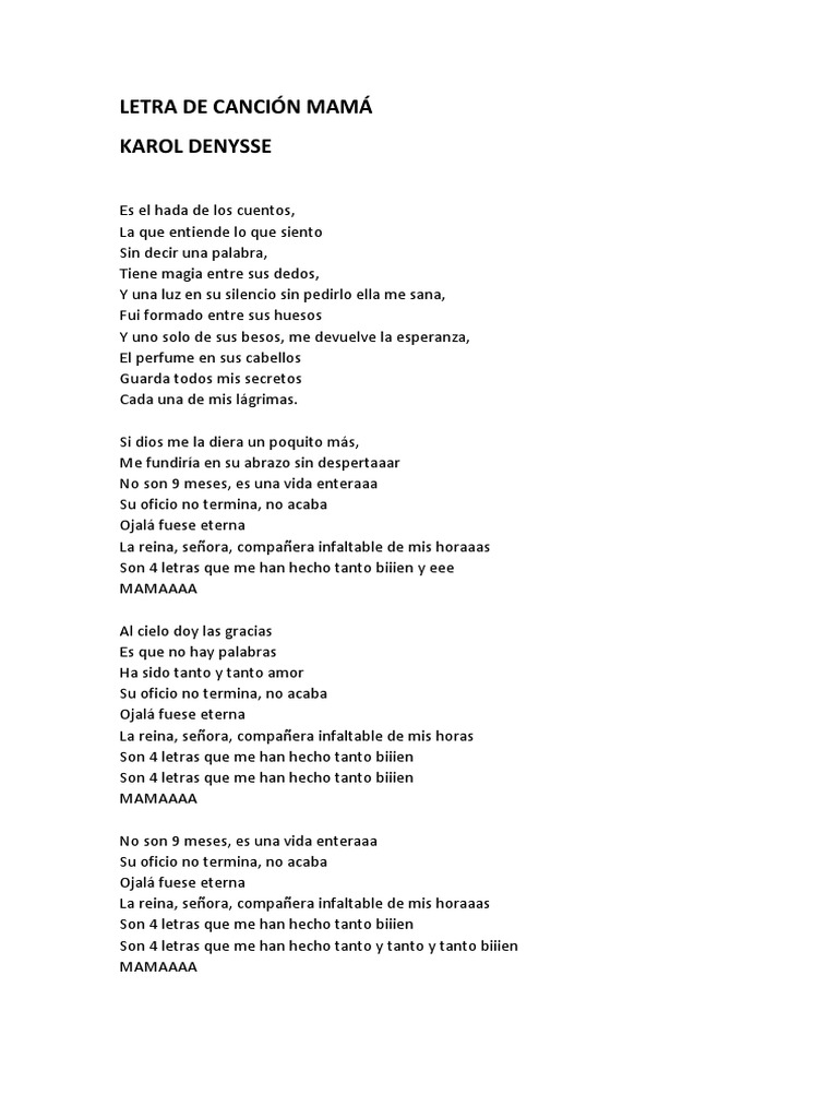 Letra de la Canción 