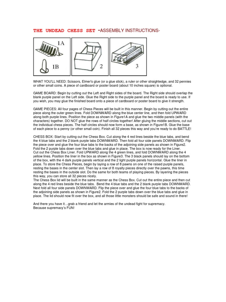 The Undead Chess Set: Assembly Instructions | Download Free PDF | Board ...
