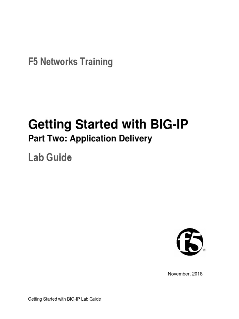Getting Started BIGIP Part2 AppDelivery Lab Guide PDF PDF Load