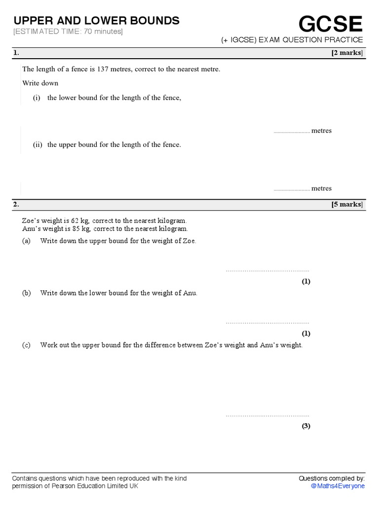 Upper and Lower Bounds 112594 | PDF | Significant Figures | Area