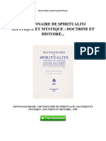 Dictionnaire de Spiritualite Ascetique Et Mystique Doctrine Et Histoire
