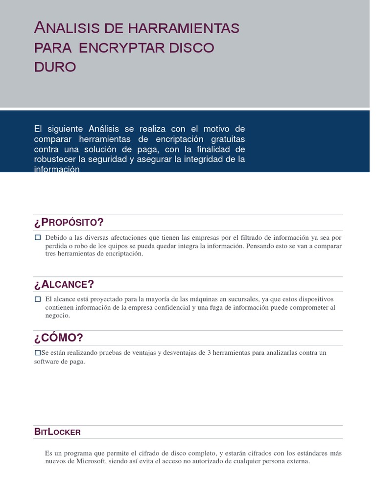 Analisis De Herramienta De Cifrado Pdf Clave Criptografía