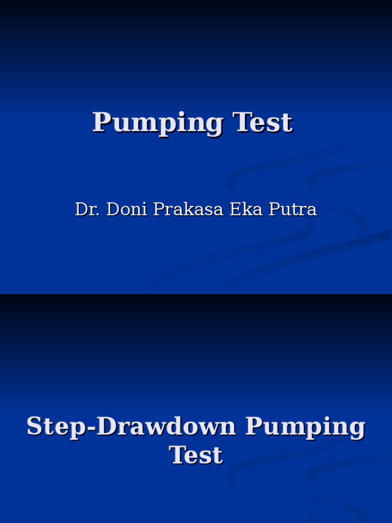 Pumping Test | PDF | Environment | Water And The Environment