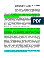 1material Clase Características Físicas de La Fibra de La Llama CH