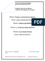 PRACTICA #1 Prueba Rigidez Dielectrica de Aislantes