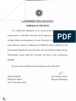 University of Calcutta: Notification CSR/100 /18