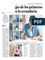 Las Ventajas de Los Primeros Puestos en La Secundaria