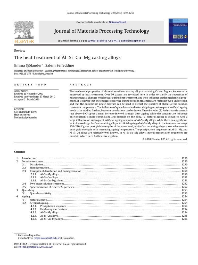 The Heat Treatment of Al Alloys | PDF | Heat Treating | Alloy