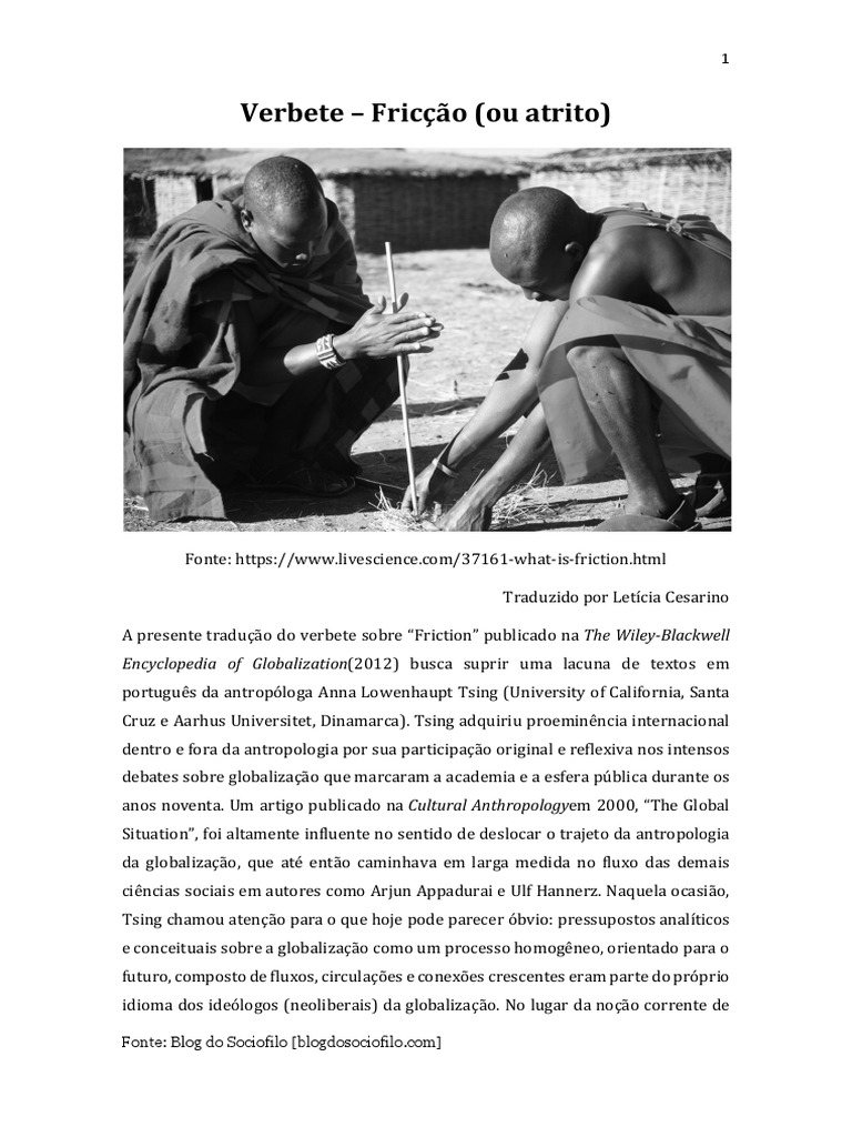 Anna Tsing Friccao PDF PDF Globalização Antropologia