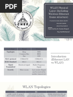 WLAN Physical Layer (Including Wireless Ethernet Frame Structure)